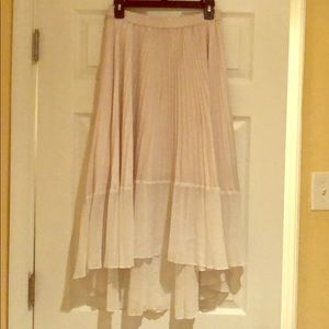Club Monaco Ivory Pleated Maxi Skirt